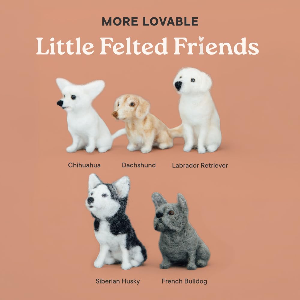 Little Felted Friends: Siberian Husky: Dog Needle-Felting Beginner Kits with Needles, Wool, Supplies, and Instructions (Little Felted Friends: Needle-Felting Kits for Beginners)
