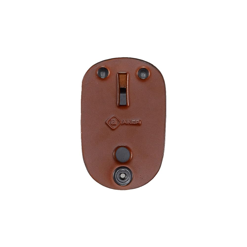 Aker Leather A590 Clip-On Belt Badge Holder, Tan Leather Duty Gear Federal
