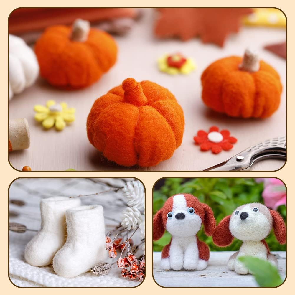 SOCNITC 99 Pcs Needle Felting Kit with 3 Sizes Felting Needles and Pad