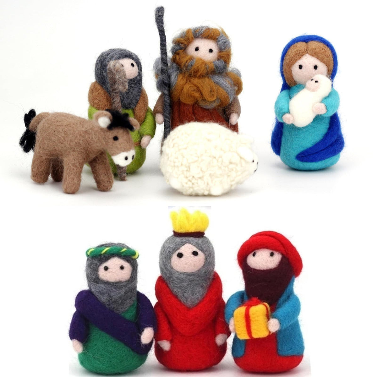 4 Pack Nativity Needle Felting Kit, Wool Crafts Christmas Gift For Beginner