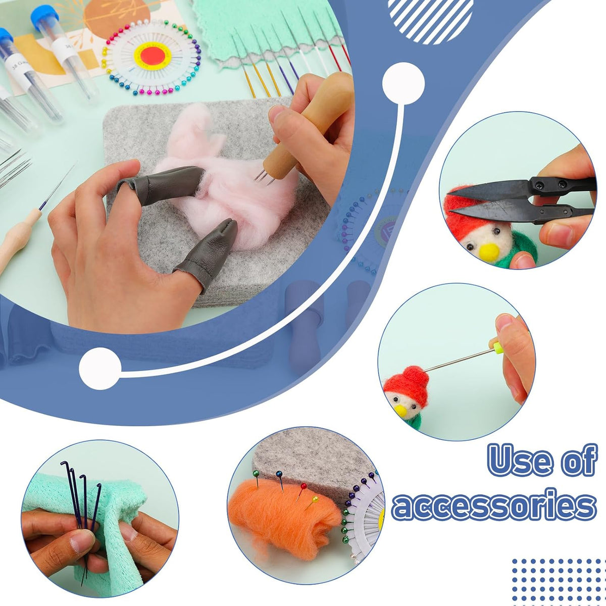 Mayboos Needle Felting Kit, 6"x6" Needle Felting Pad Tools