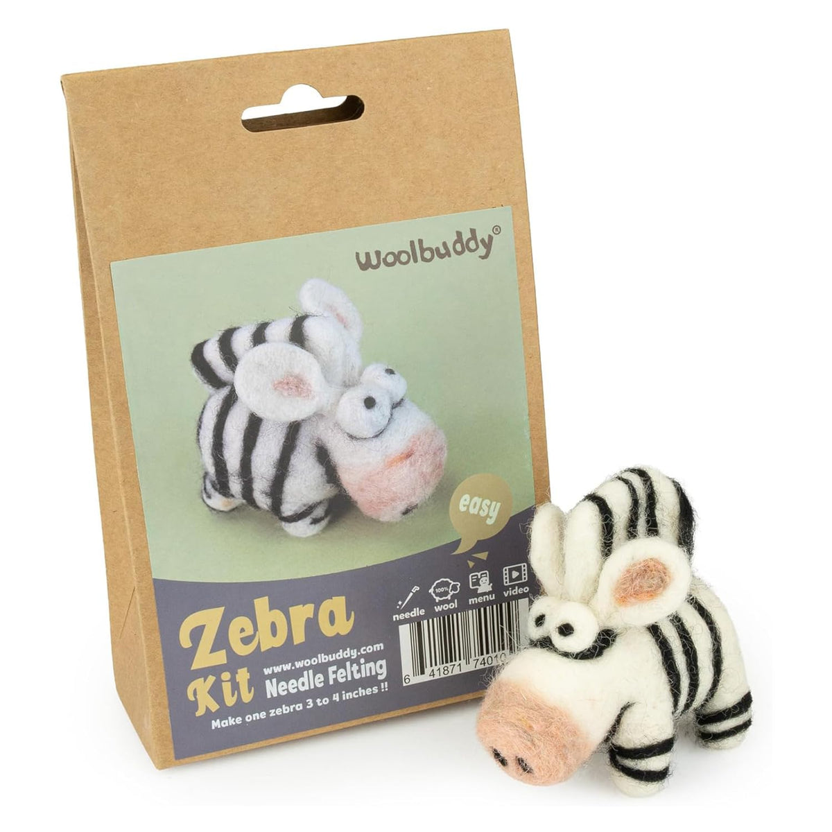 Woolbuddy Needle Felting Starter Kit (Llama) for Beginner & Adult with Tool