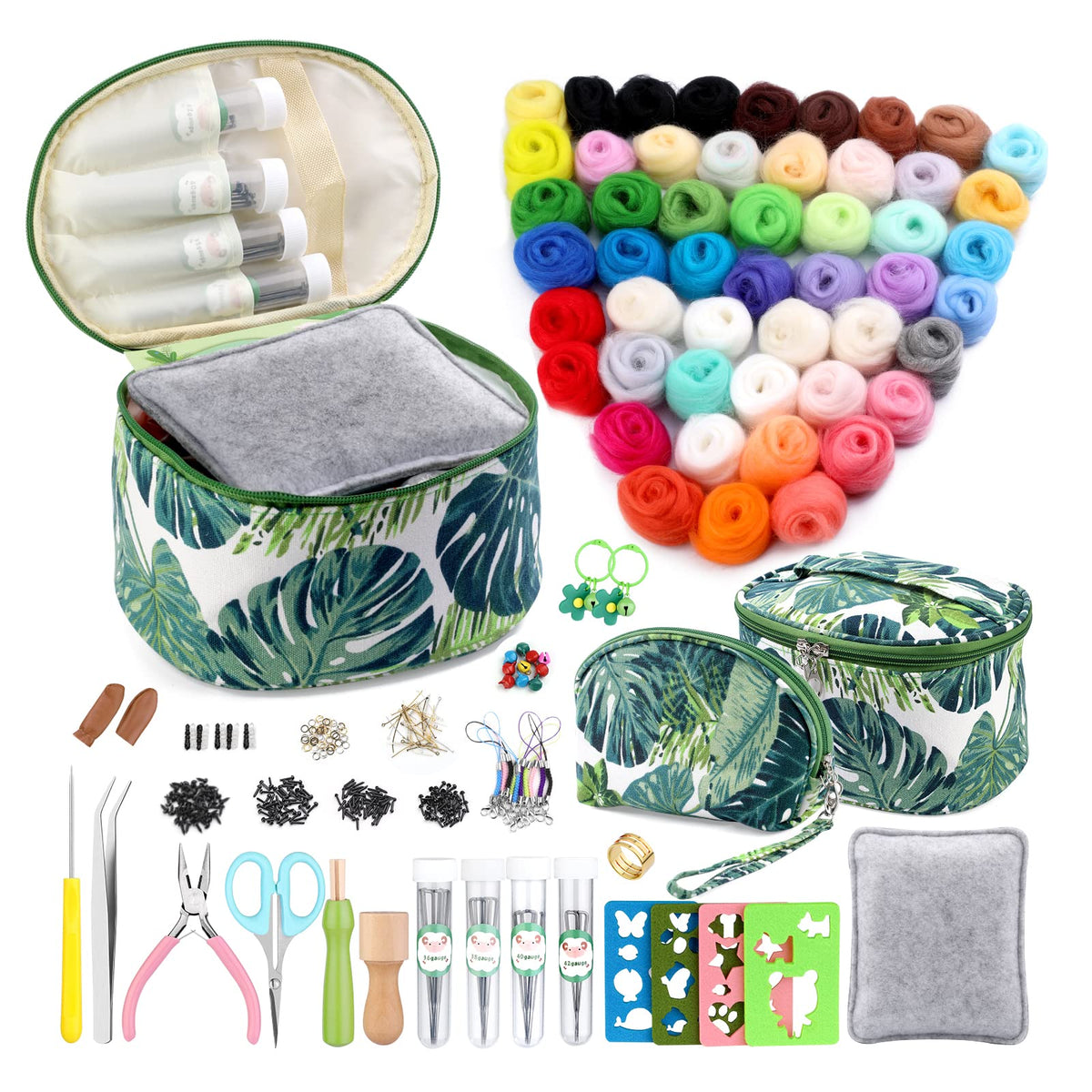 IMZAY Needle Felting Kit 18 Colors Wool Felting Kit Wool Roving Set