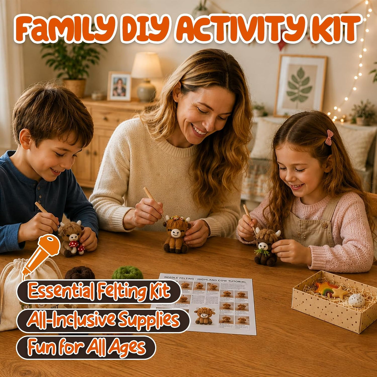 Voduynl Beginner Needle Felting Kit (Cow)