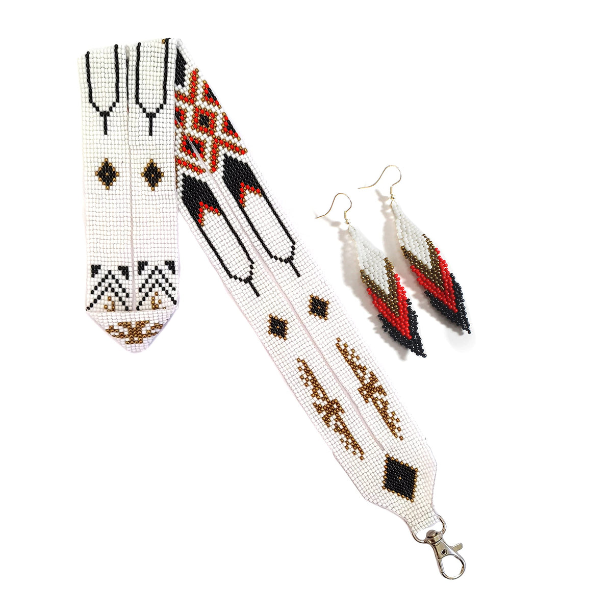Handmade Native American style beaded badge ID card holder
