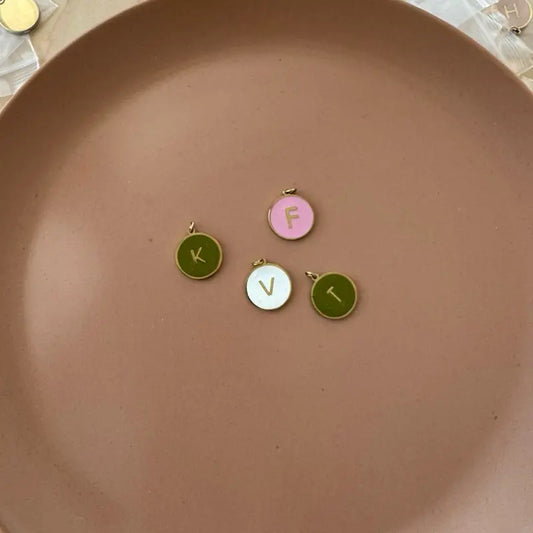 Type Writer Button Letter - Set of 5 Metallic Letters in Assorted Colors - Ideal for Crafting and Decoration