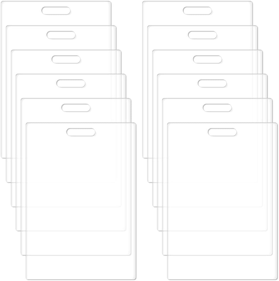 SUPERFINDINGS 12Pcs Acrylic Badge Blanks Clear ID Card Holders Decorations Acrylic Badges Buddy Buddy Blanks for Teacher Nurse Office 4x3.7inch