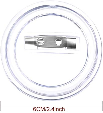 Chinco 50 Pack Acrylic Clear Button Pins Badge Custom Badge, 2.4 Inch