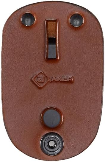 Aker Leather A590 Clip-On Belt Badge Holder, Tan Leather Duty Gear Federal