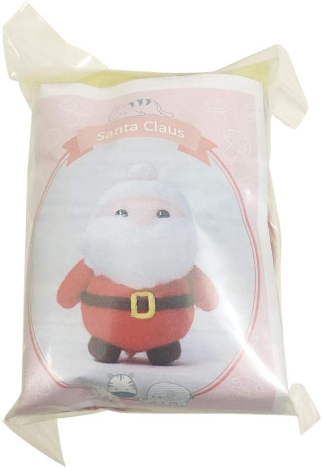 Szecl Santa Claus Wool Felting Kit Tool Supplies with Gift Box, Christmas Needle Felting Kit Beginner DIY Non Finished Poked Set Xmas Ornaments, 4Pcs Needles, 2Pcs Eyes, Felting Foam Mat, Instruction