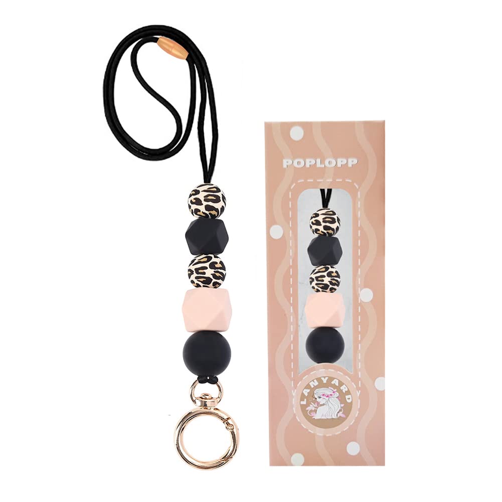 Teacher Lanyards for ID Badges and Keys, Cute Silicone Beaded Lanyard