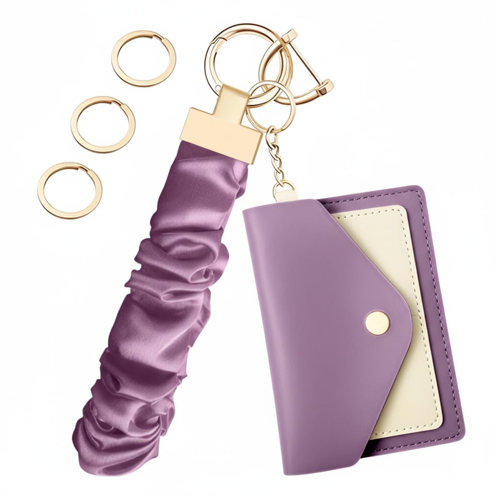 Key Ring Bracelets Keychain Wristlet, Cute Key Chain Wrist Lanyard Strap for Women Car Keys ID Badges Wallet for Girls
