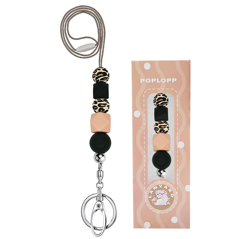 Teacher Lanyards for ID Badges and Keys, Cute Silicone Beaded Lanyard
