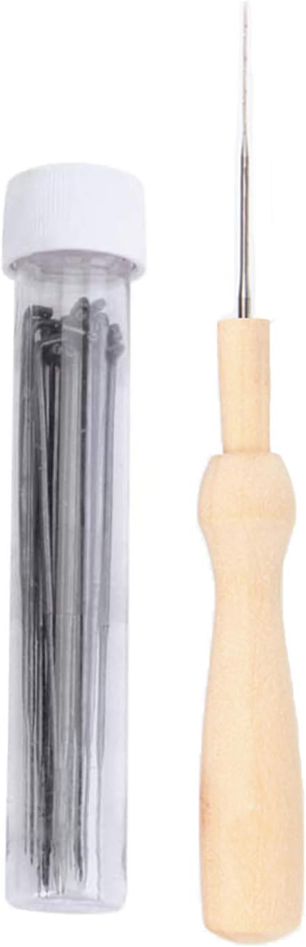 Phinus 30 Pcs Needle Felting Kit, Wool Felting Needles, 3 Sizes: 3.58/3.39/3.07 inch, Grey, Sharp Point, Iron Material