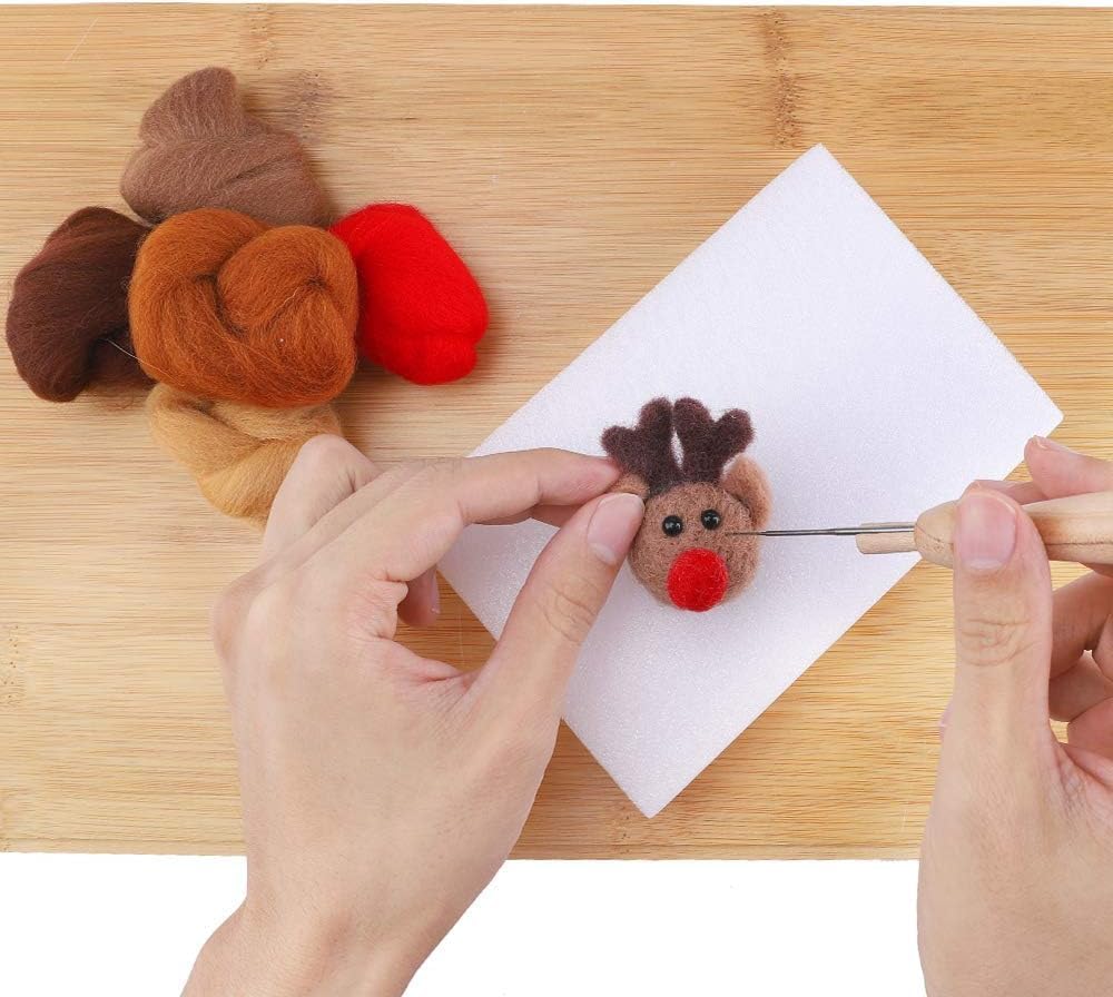 Habbi 100 Colors Needle Felting Wool Roving, 3g Each