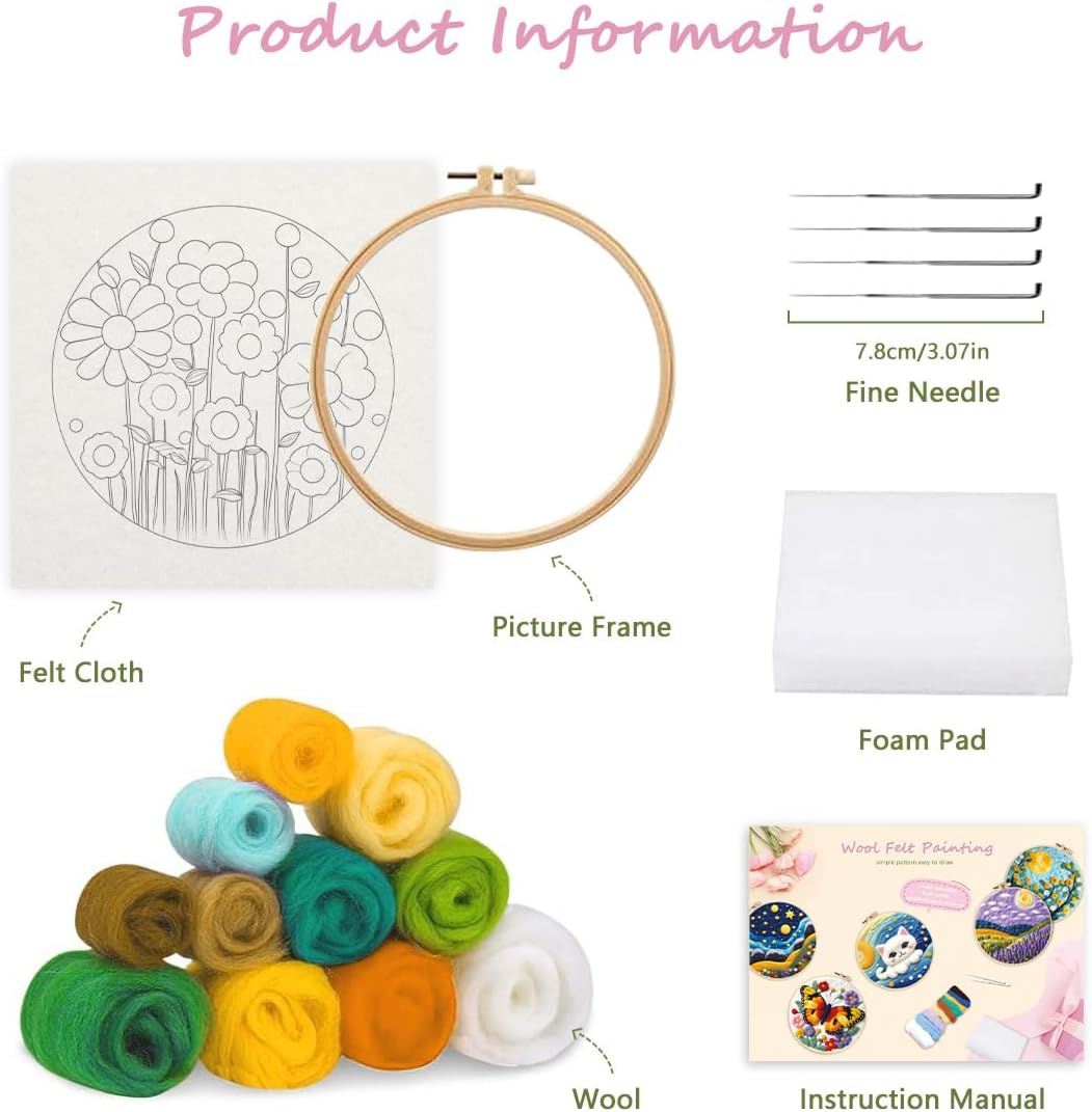 CaptainCrafts Needle Felting Kit for Adults Strawberries Pattern Home Decor
