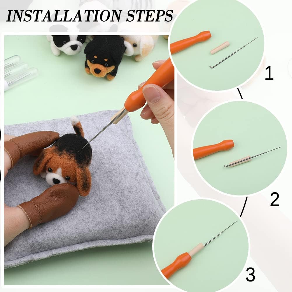 Mayboos Needle Felting Kit, 12 Pcs Doll Making Needle Felting Starter Kit