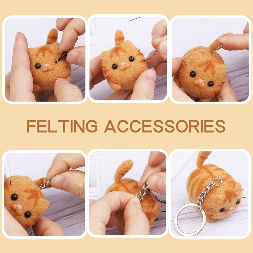 QMNNMA Needle Felting Kit, Garfield Needle Felting Set with Instruction