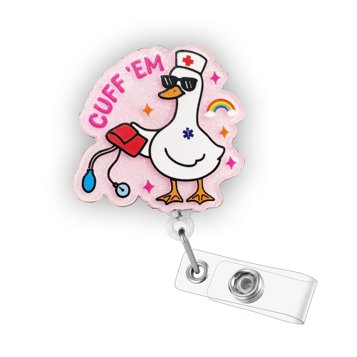 Sana Sana Colita De Rana Funny Badge Reel, Retractable RN Nurse ID Holder