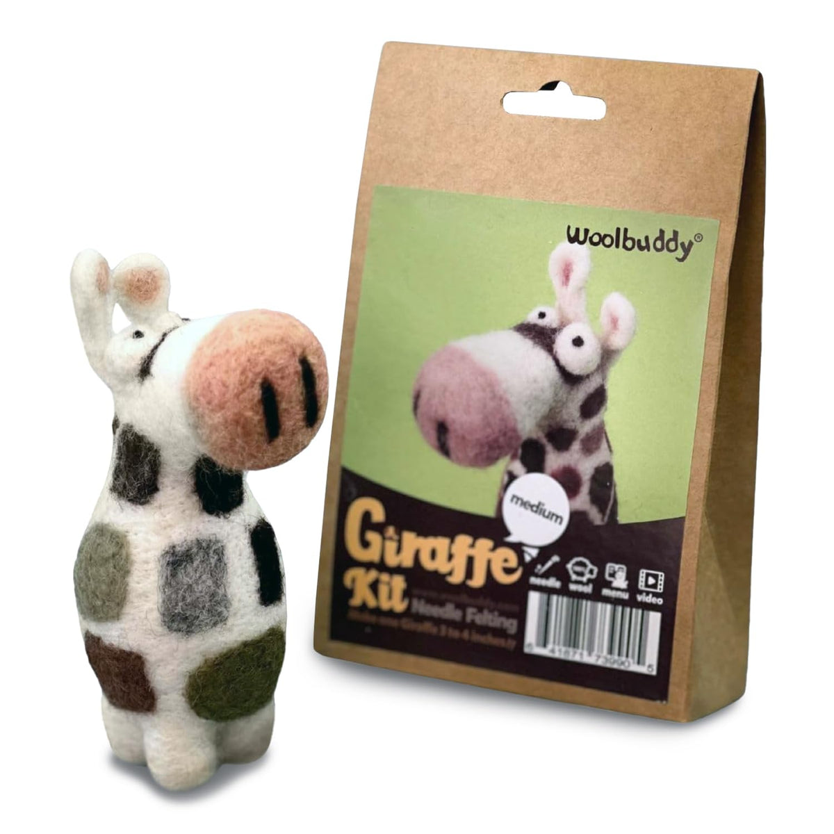 Woolbuddy Needle Felting Starter Kit (Llama) for Beginner & Adult with Tool