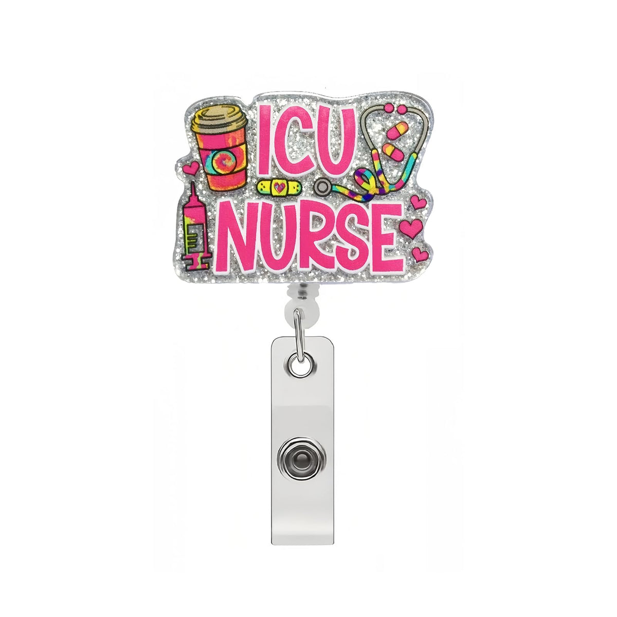 Yellow Sunflower Butterfly Badge Clip Cute Funny Badge Reels Retractable Name Badge Reel Glitter Badge Clip Summer Retractable Badge Holders Id Badge Reel for Nurse Doctor Student Office Gifts