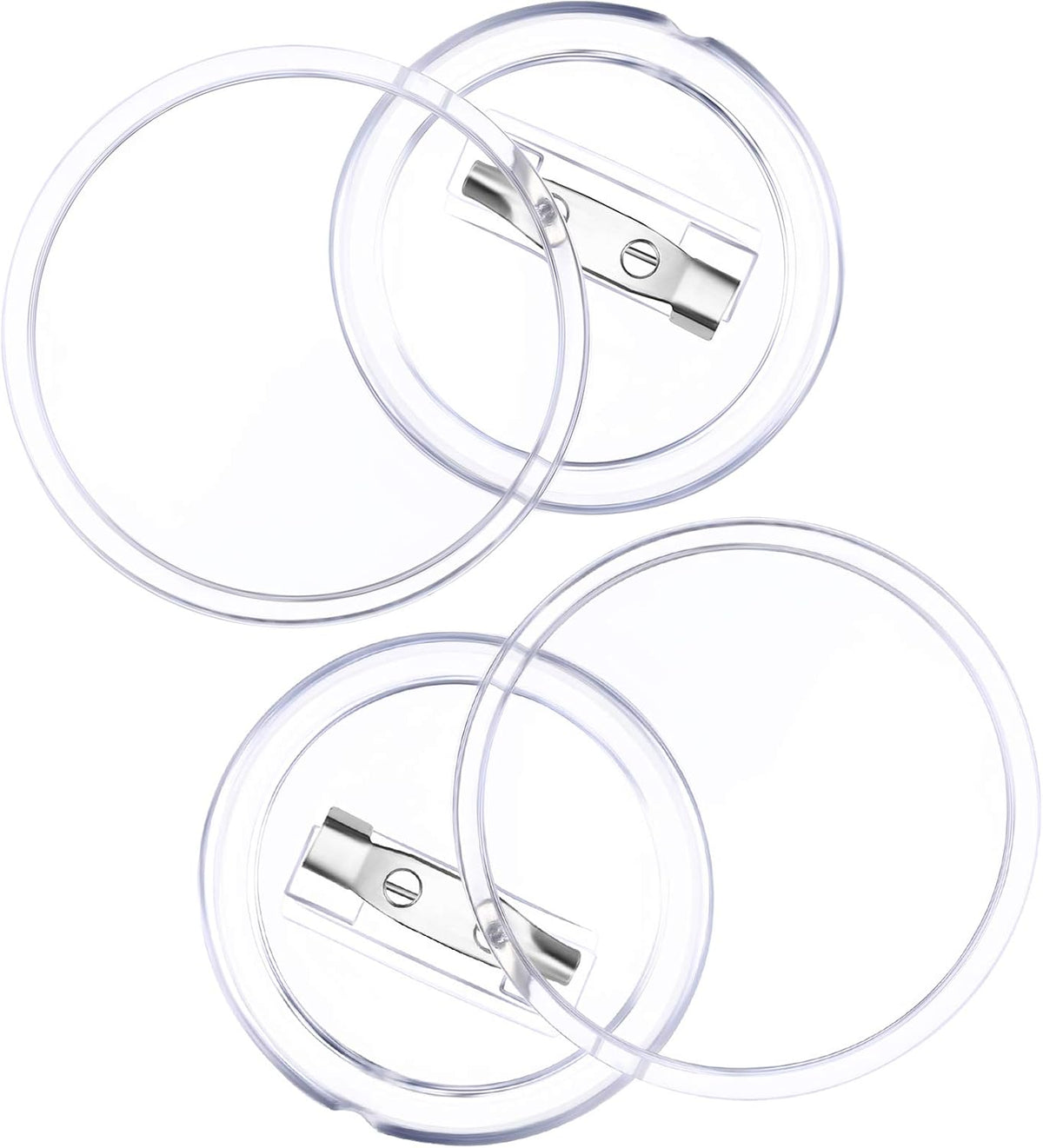 Chinco 50 Pack Acrylic Clear Button Pins Badge Custom Badge, 2.4 Inch