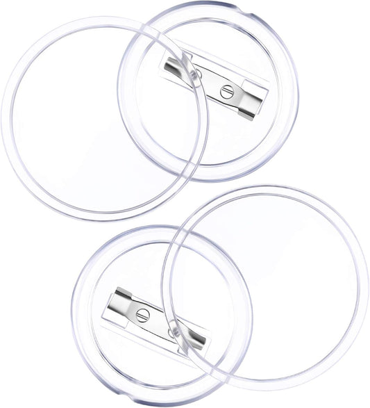 Chinco 50 Pack Acrylic Clear Button Pins Badge Custom Badge, 2.4 Inch