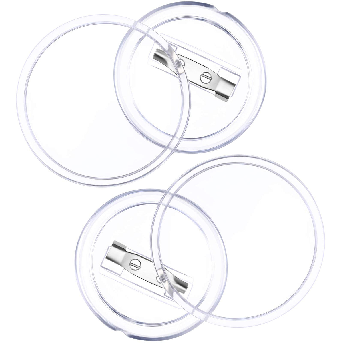 Chinco 50 Pack Acrylic Clear Button Pins Badge Custom Badge, 2.4 Inch