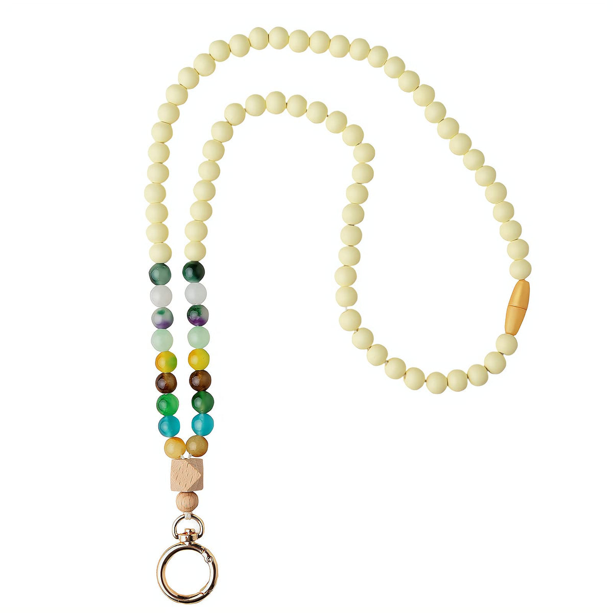3PCS Teacher Breakaway Lanyards for Id Badges and Keys, Beaded Cute Badge Lanyards for Women Soft Nurse Necklace Boho Lanyards Fashion Silicone Bead Lanyard