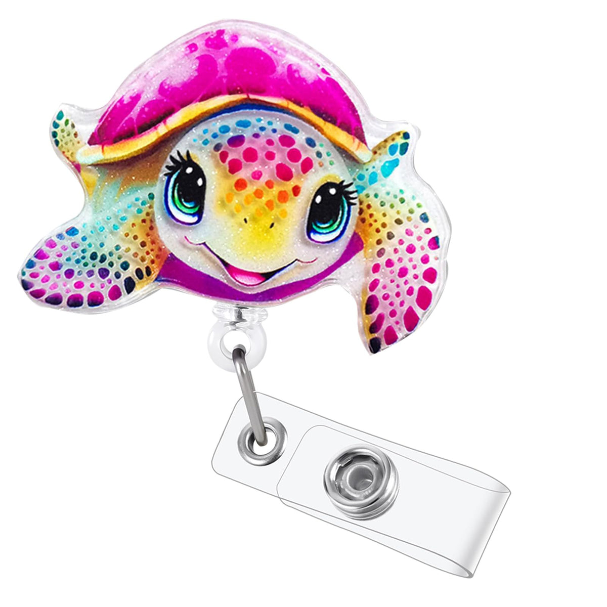 Funny Turtle Nurse Badge Reel, Cute Retractable Work Badge Holder