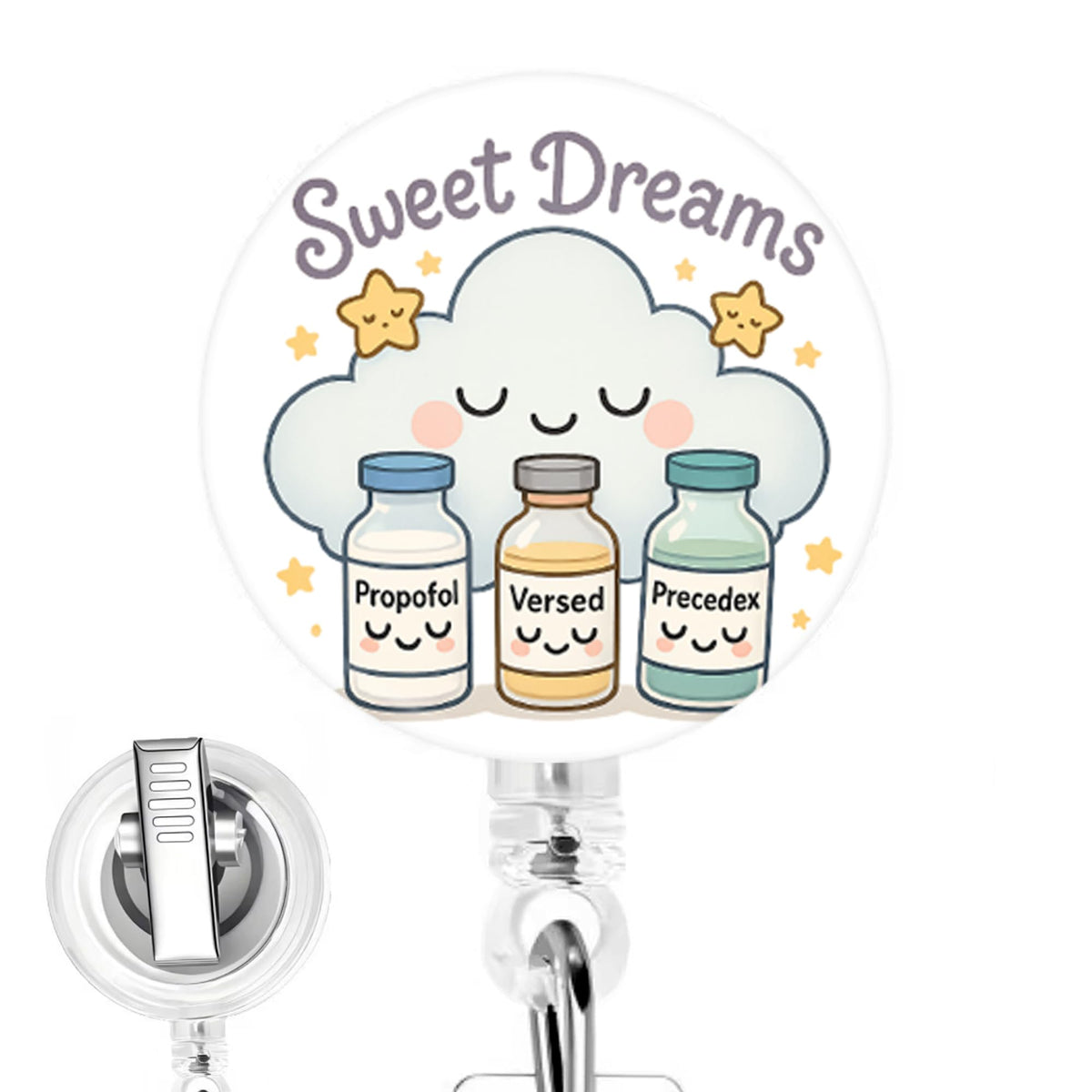 Bruh Doll Nurse Badge Reel - Handcrafted Retractable Badge Clip for Exhausted, Tired, Nursing Students and Medical Staff