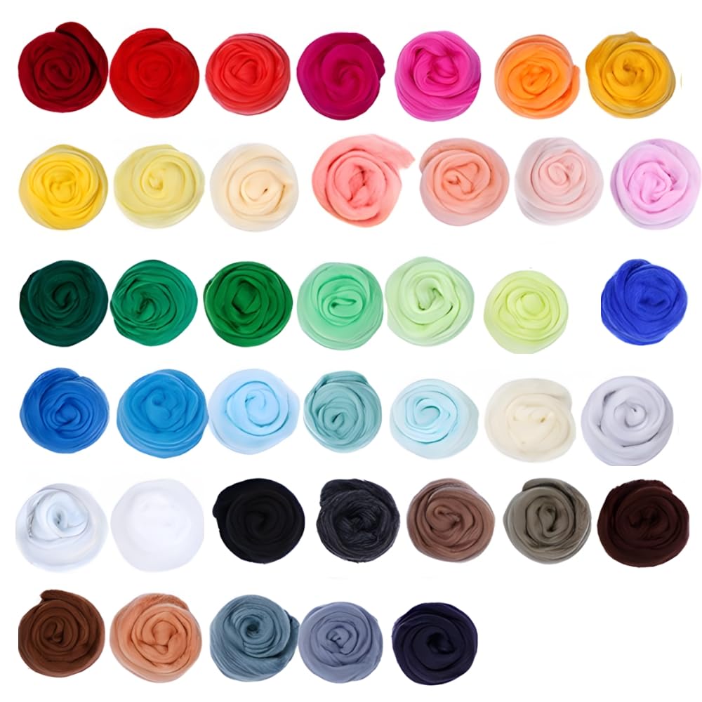 Catopia Needle Felting Kit,Wool Roving 20 Colors Set,Tools for Felted Animal Needle Felting Supplies,Needle Wool Felting Tools Kit