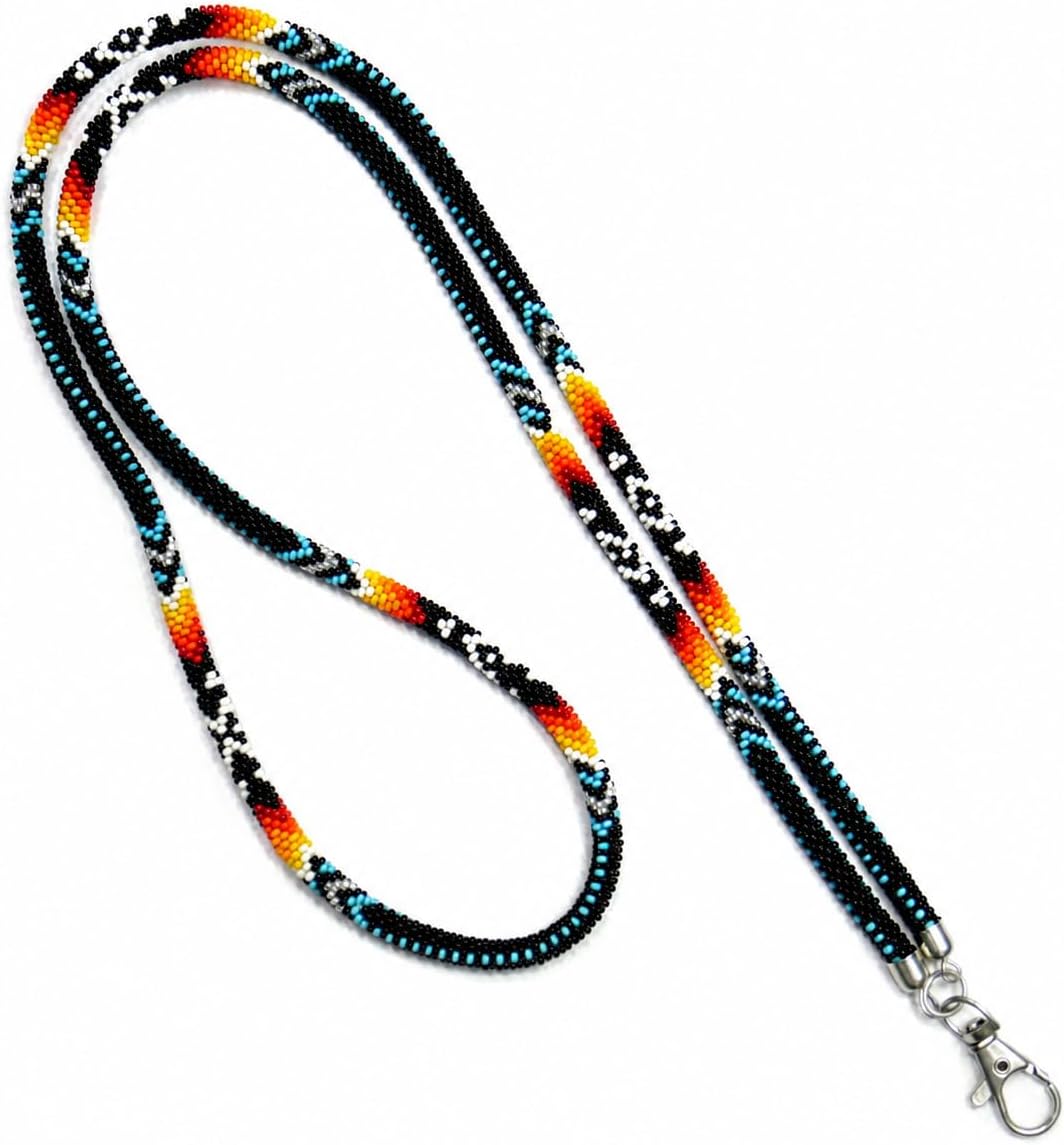 Handmade Native American style beaded badge ID card holder