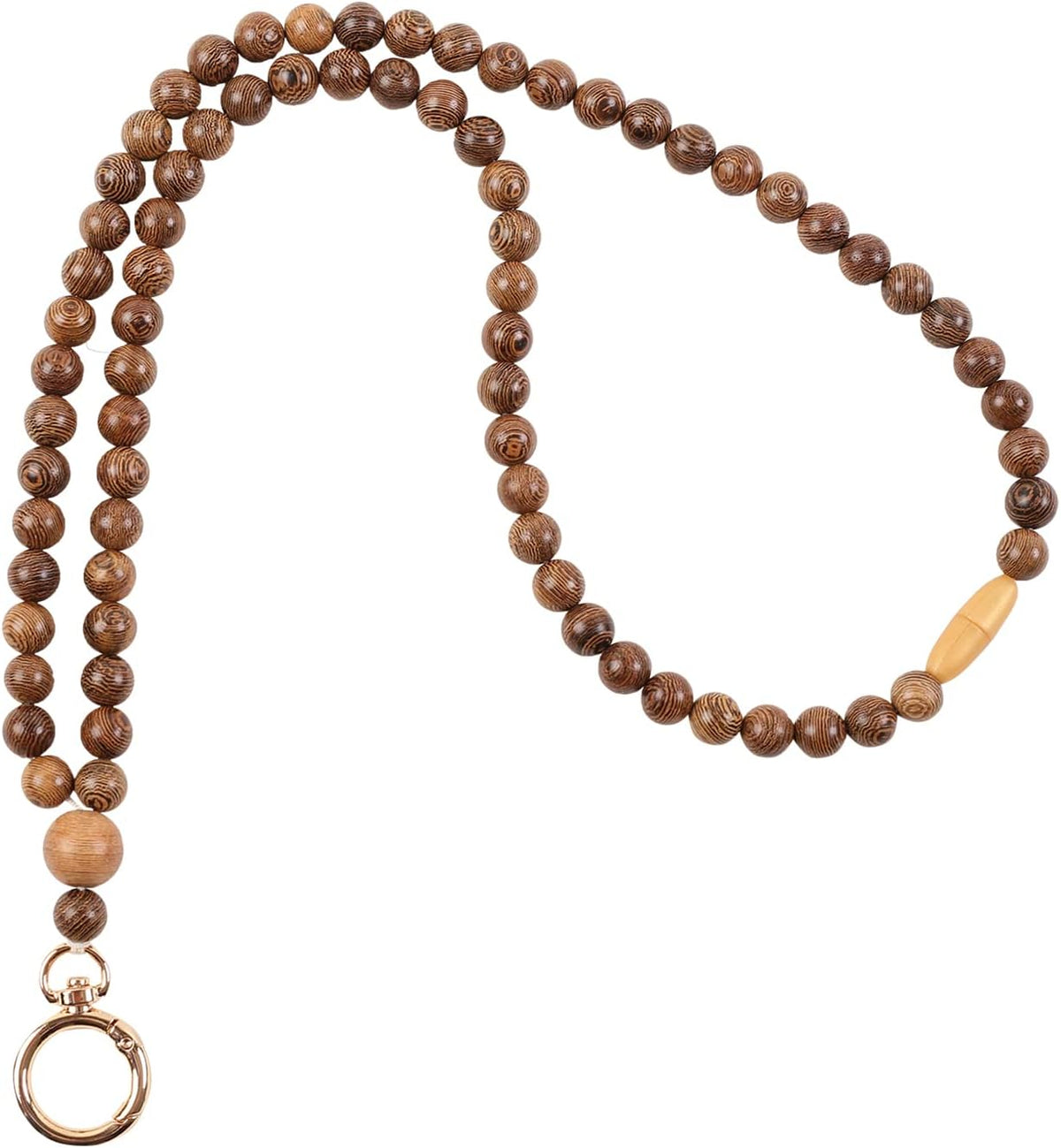 Wood Beaded Lanyards for Id Badges Holder, Teacher Breakaway Lanyard Boho Keychain Id Lanyard for Women