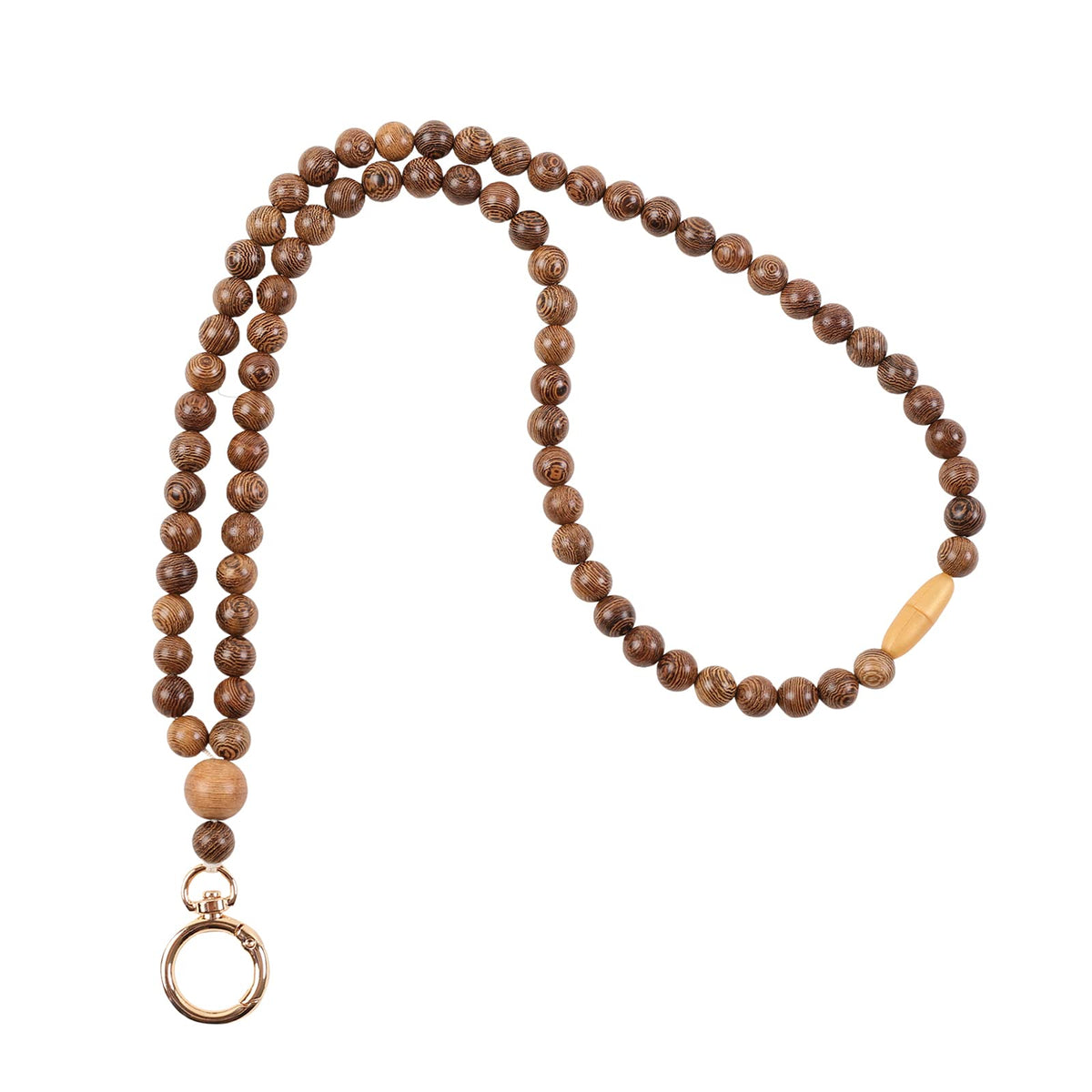 Wood Beaded Lanyards for Id Badges Holder, Teacher Breakaway Lanyard Boho Keychain Id Lanyard for Women