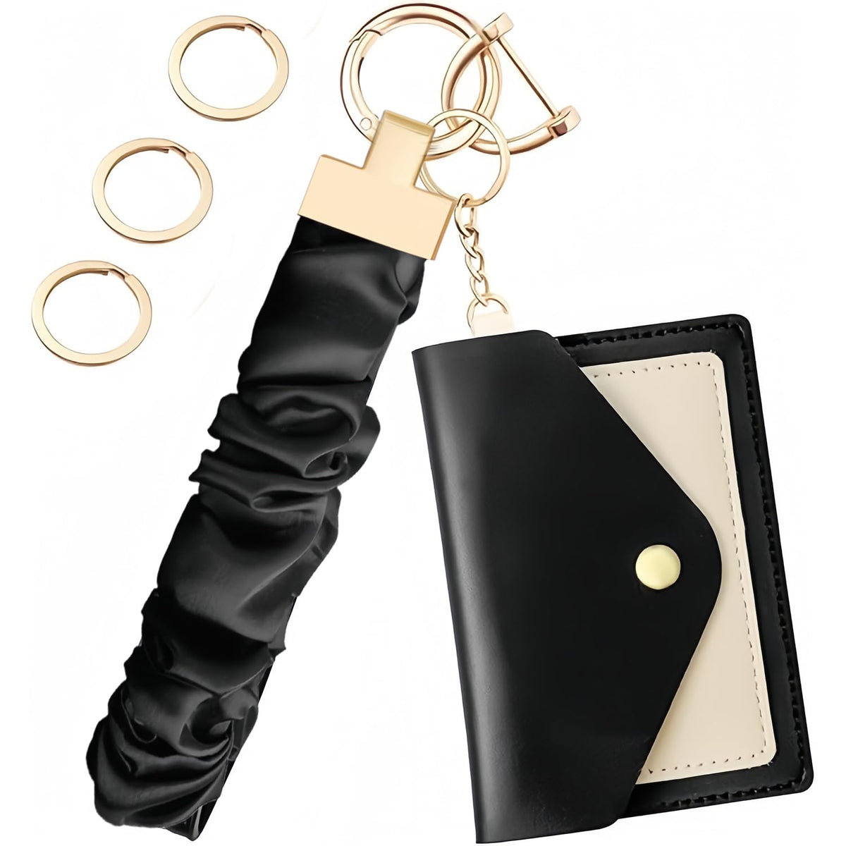 Key Ring Bracelets Keychain Wristlet, Cute Key Chain Wrist Lanyard Strap for Women Car Keys ID Badges Wallet for Girls