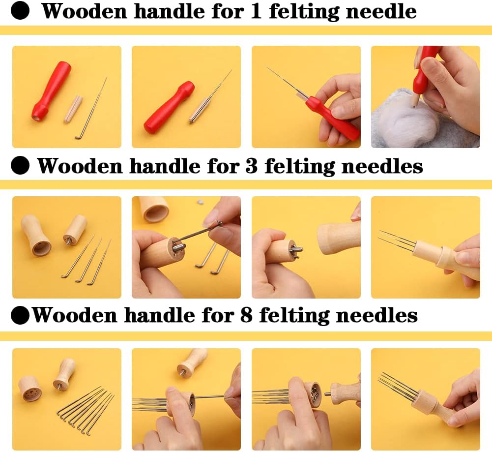 Veroave 385 PCS Felting Kit, Needle Felting Kit with 45 Colors Wool Roving