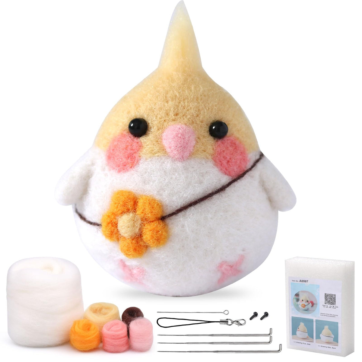SOCNITC 3 Pcs Animal Needle Felting Starter Kit with Needle Felting Tools