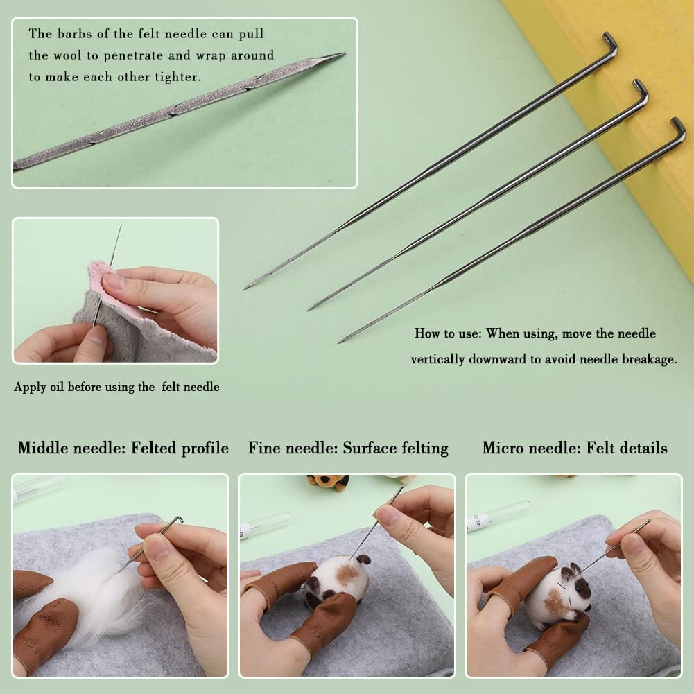 Mayboos Needle Felting Kit, 12 Pcs Doll Making Needle Felting Starter Kit
