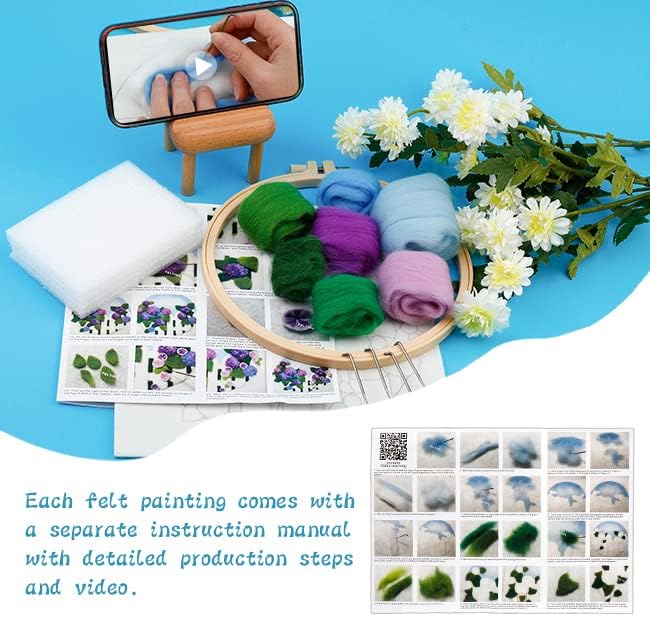 kgxulr Needle Felting Kit, Felting Kit for Beginners, Wool Painting Kit