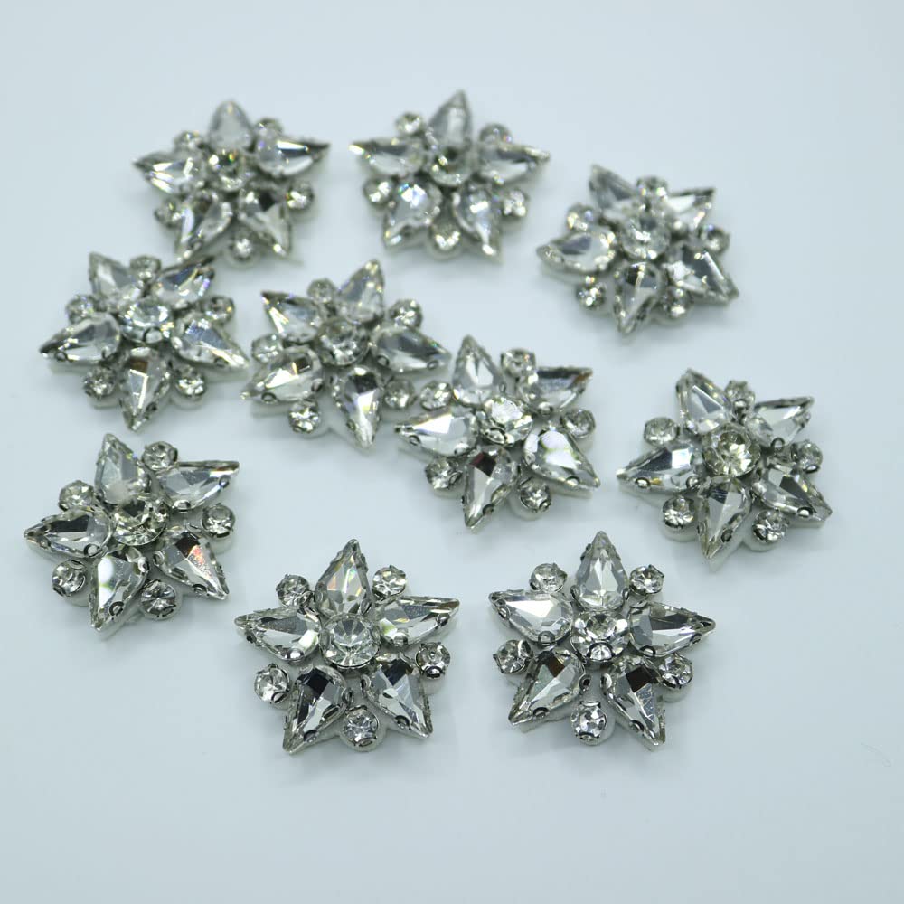 DIY 5pc/lot Handmade Sewing Flower Rhinestone Patches Beaded Embroidery Heart Patches for Clothes Applique parches Crafts Badges