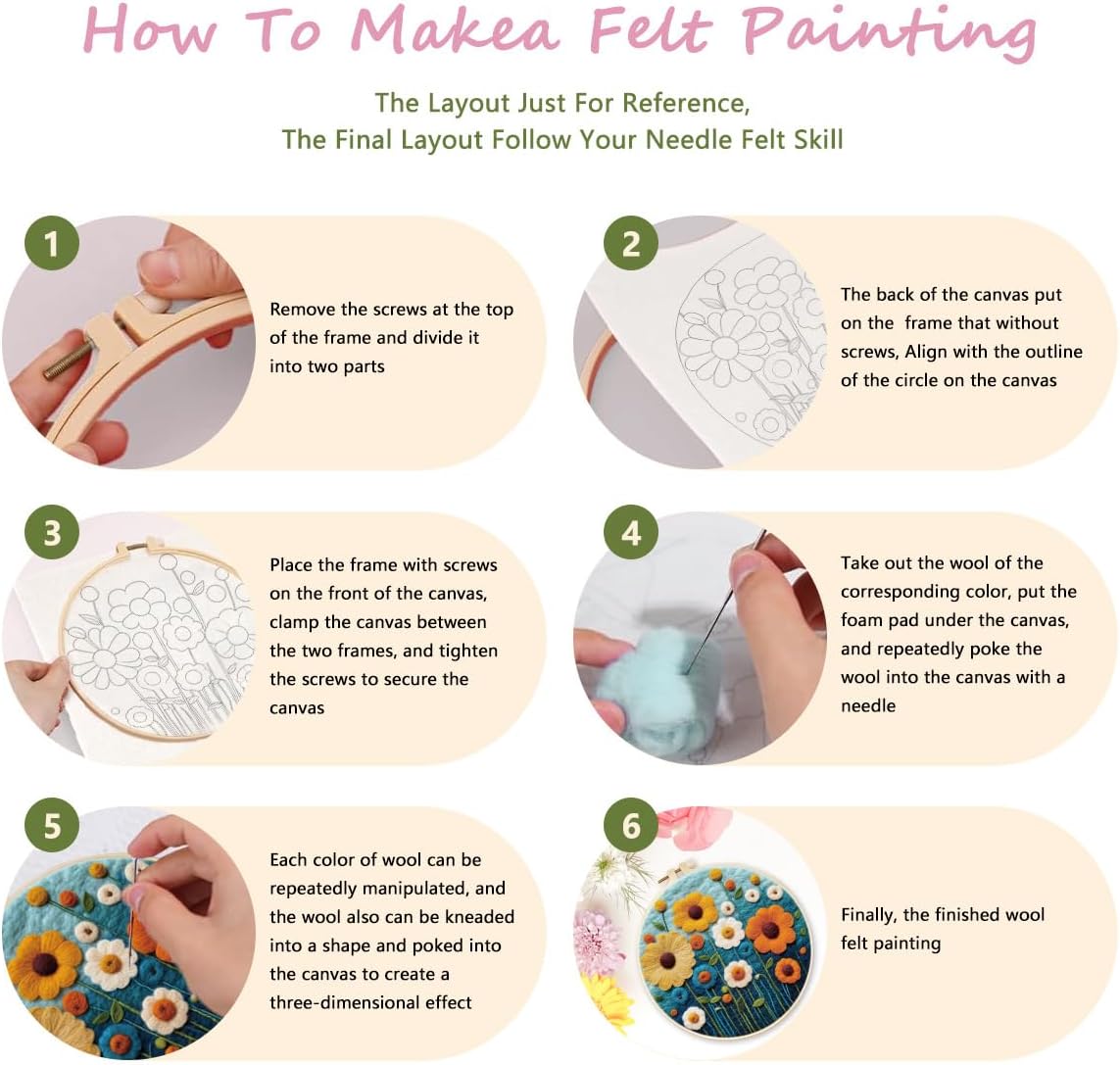 CaptainCrafts Needle Felting Kit for Adults Strawberries Pattern Home Decor