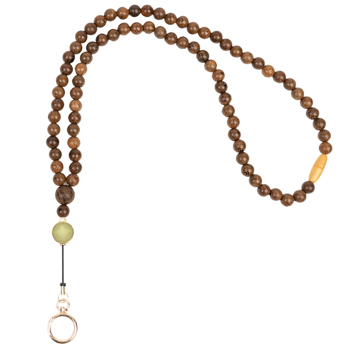 Wood Beaded Lanyards for Id Badges Holder, Teacher Breakaway Lanyard Boho Keychain Id Lanyard for Women
