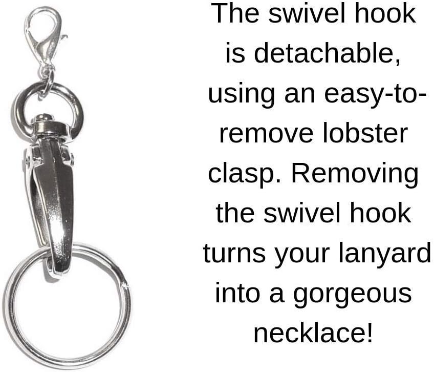 Hidden Hollow Beads Stainless Steel Strong Chain Women's Lanyard ID Card Badge Holder, Teacher Gift Nurse Cruise Keys Phone
