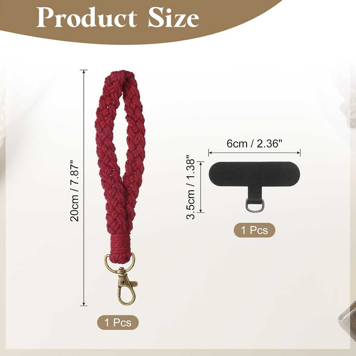 PATIKIL Boho Macrame Keychain, Handmade Wristlet Bracelet Keychain Keyring Holder Key Wrist Lanyard Phone Wrist Strap