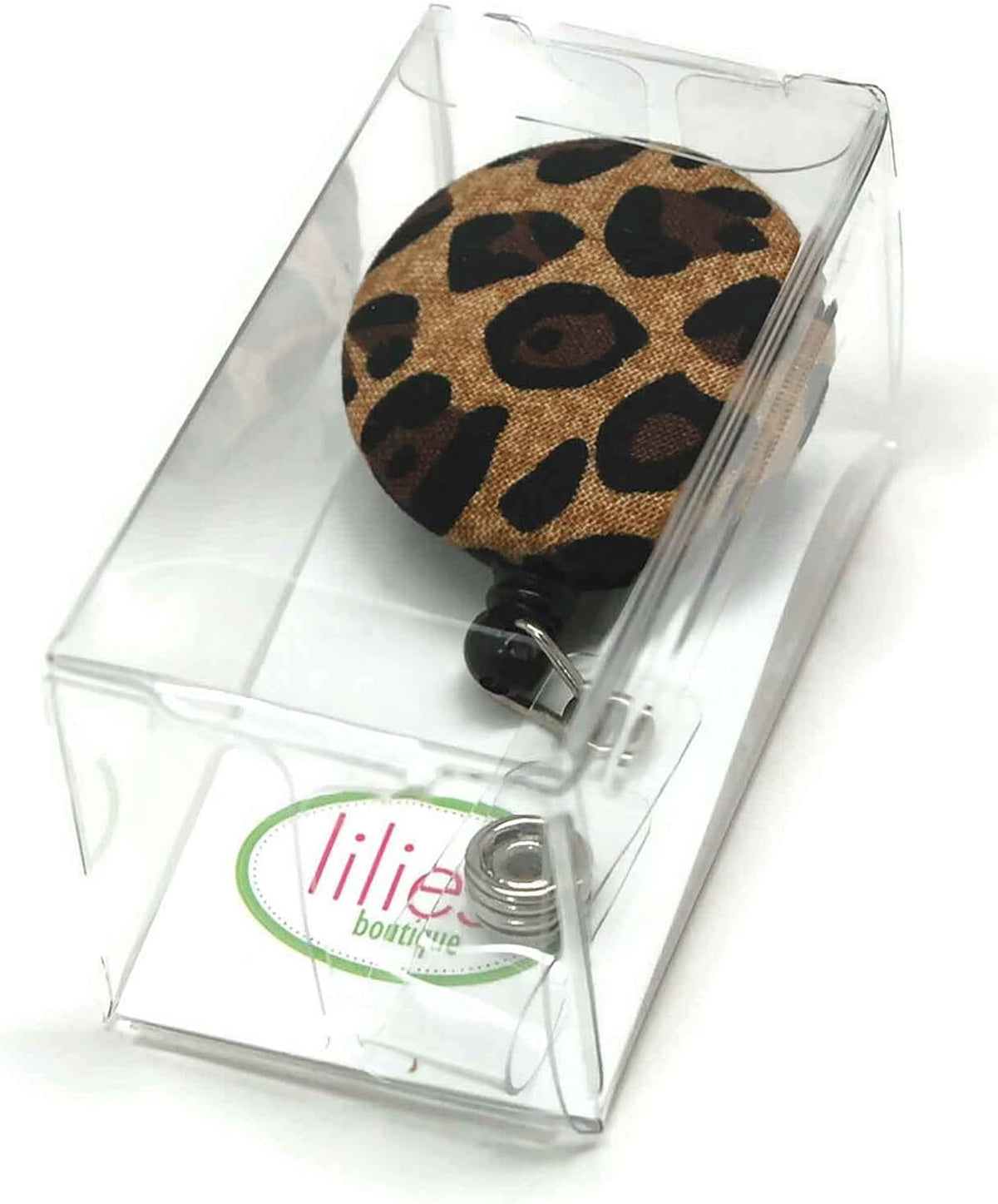 Monogrammed Leopard Badge Reel Retractable for ID or Key Card