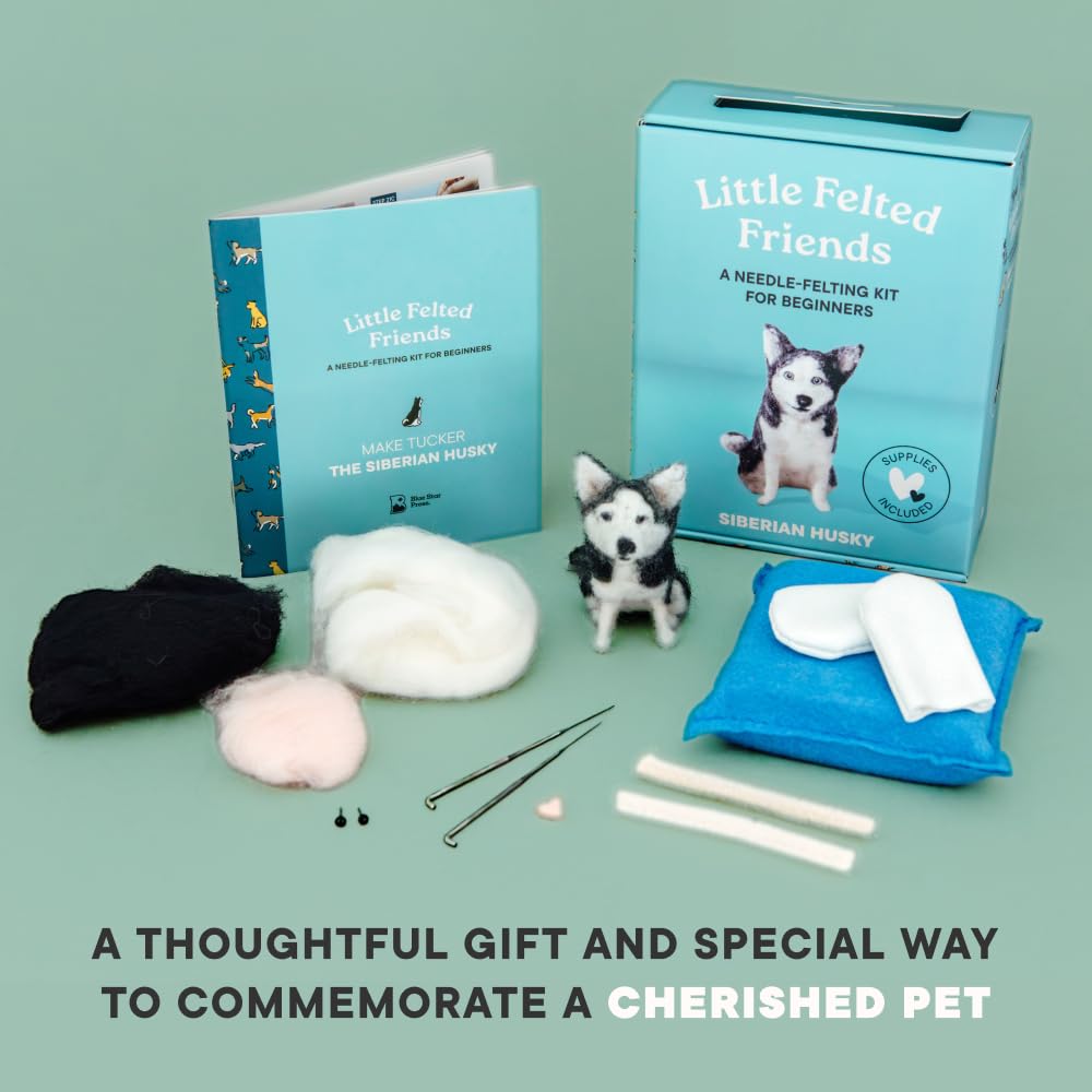Little Felted Friends: Siberian Husky: Dog Needle-Felting Beginner Kits with Needles, Wool, Supplies, and Instructions (Little Felted Friends: Needle-Felting Kits for Beginners)