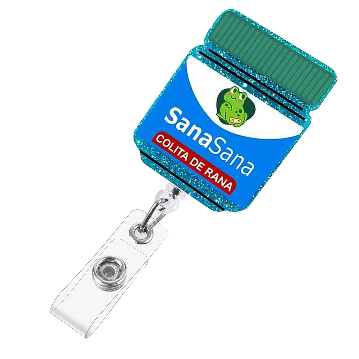 Sana Sana Colita De Rana Funny Badge Reel, Retractable RN Nurse ID Holder