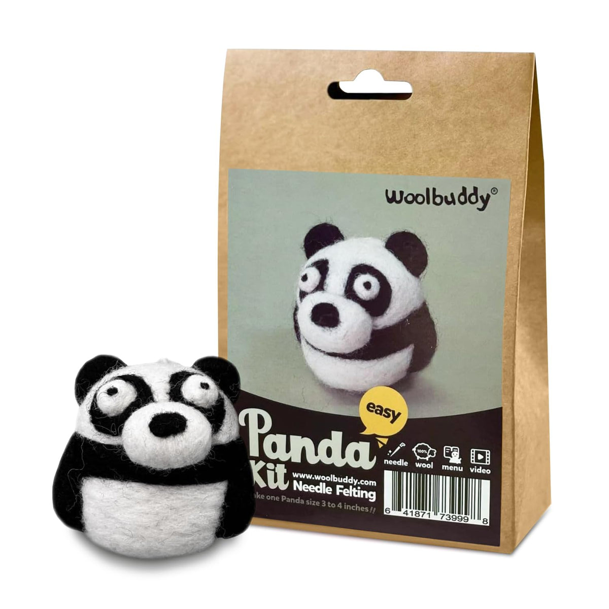 Woolbuddy Needle Felting Starter Kit (Llama) for Beginner & Adult with Tool