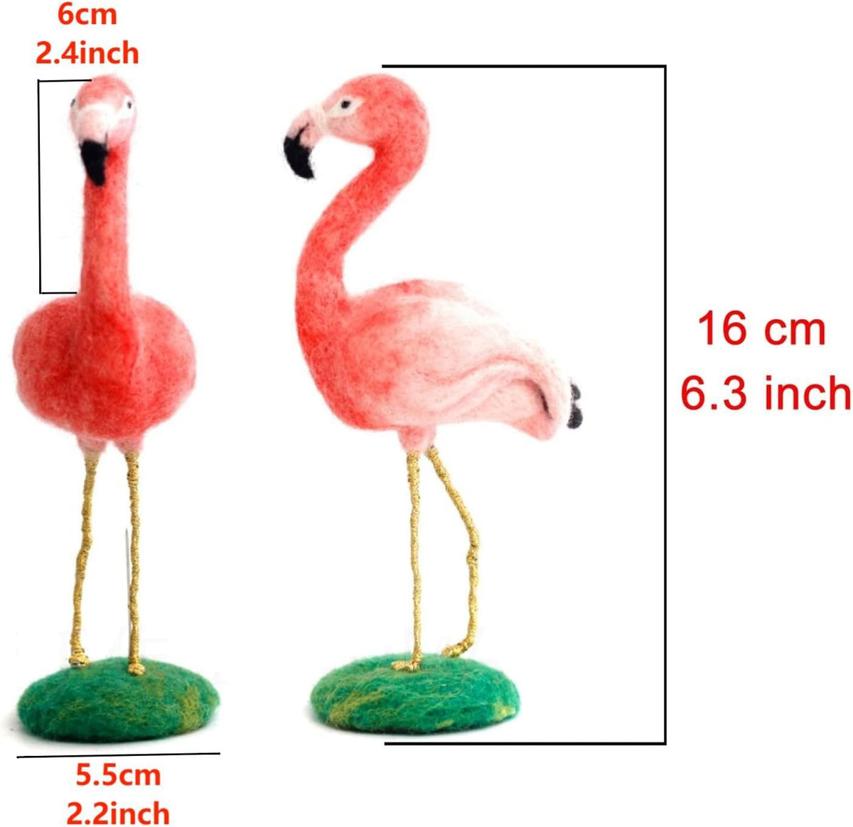 Flamingo Needle Felting Beginners Kit, Crafts Felt Works With Guidebook